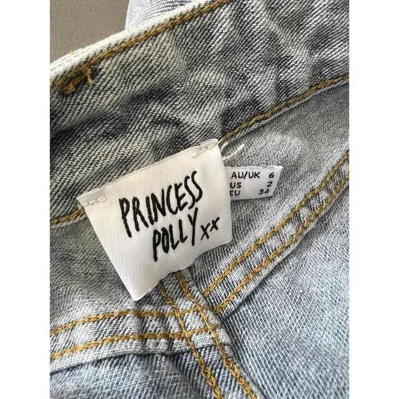 Princess Polly Denim Jeans Sz 2 XS - Picture 3 of 4